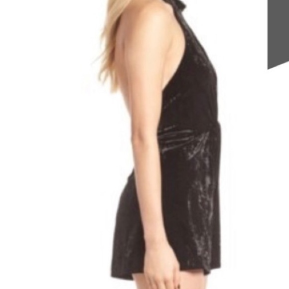 Astr velvet romper halter shorts soft lined black small open back Loretta - Picture 7 of 7